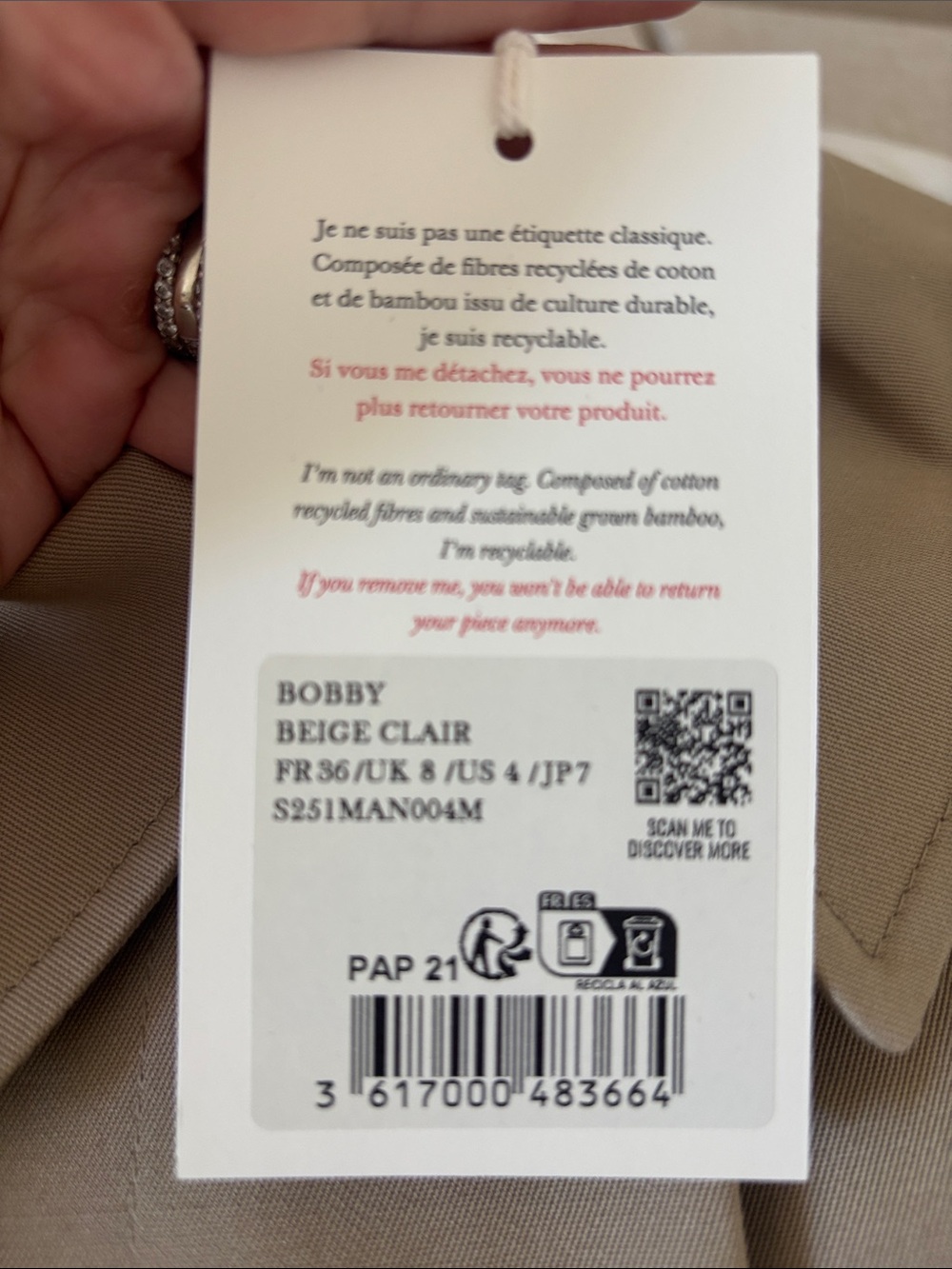 NWT Sezane Bobby Trench - Picture 5 of 6